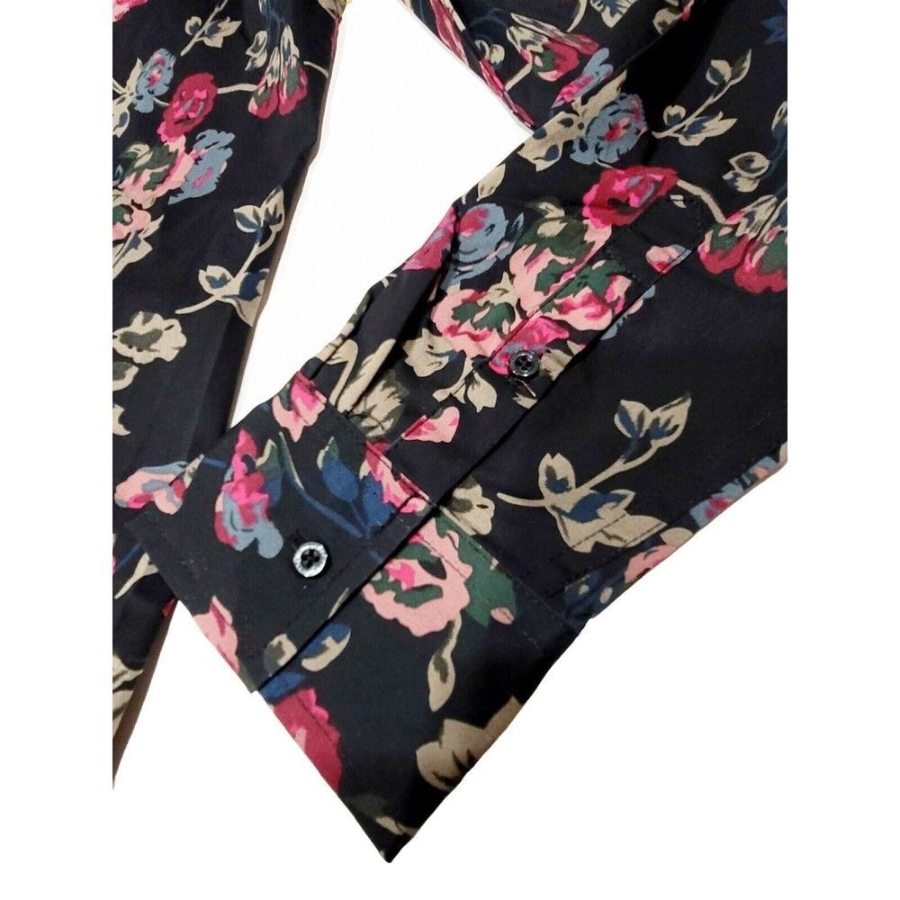 CHAPS Women's Size M Easy Care Button Up No Iron Stretch Modal Floral Blouse - Picture 5 of 16